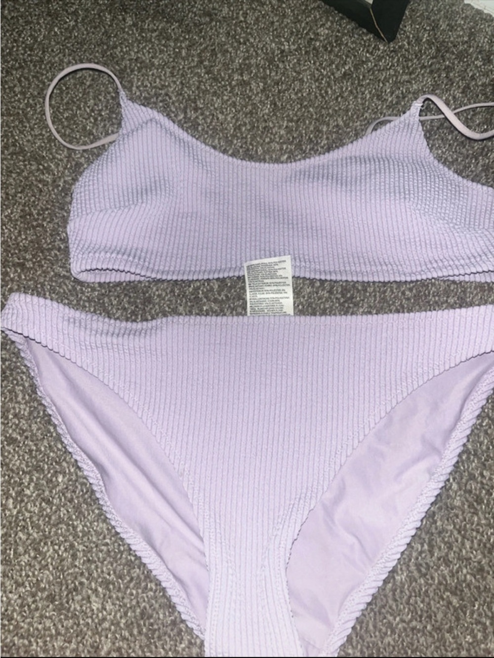 H&M Ribbed Bikini Set - Lavender